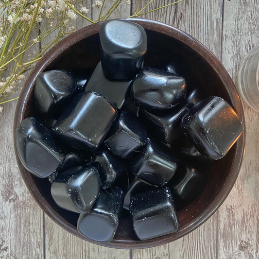 Black Obsidian Tumble | Breaks Pattern Remove Blockages & Emotional Healer Crystal Stones