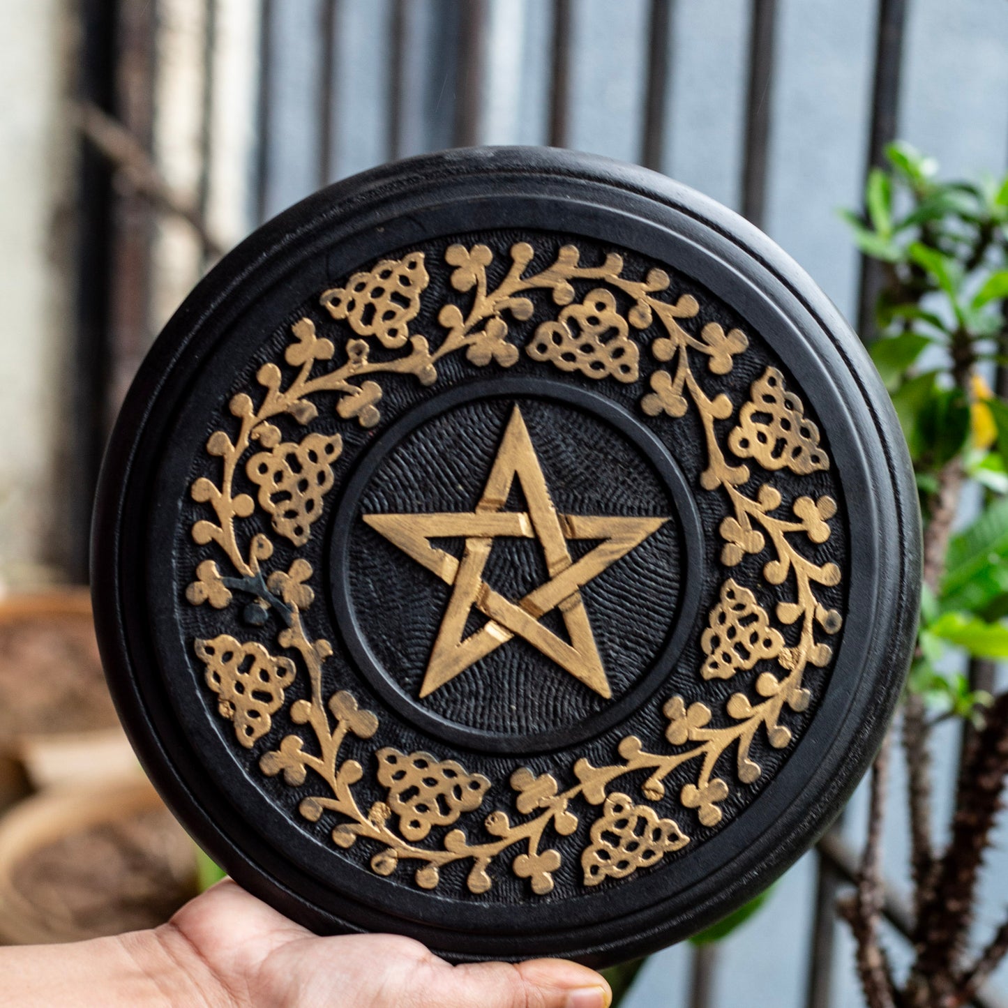 Wooden Pentagram Altar Tile