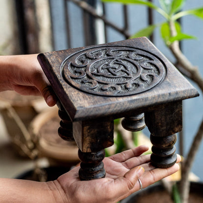 Triquetra / Trinity Knot Black Wooden Table