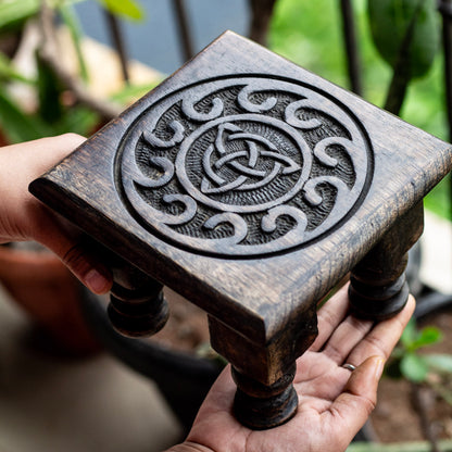 Triquetra / Trinity Knot Black Wooden Table