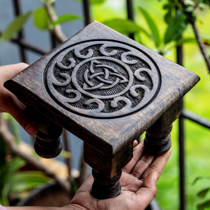 Triquetra / Trinity Knot Black Wooden Table