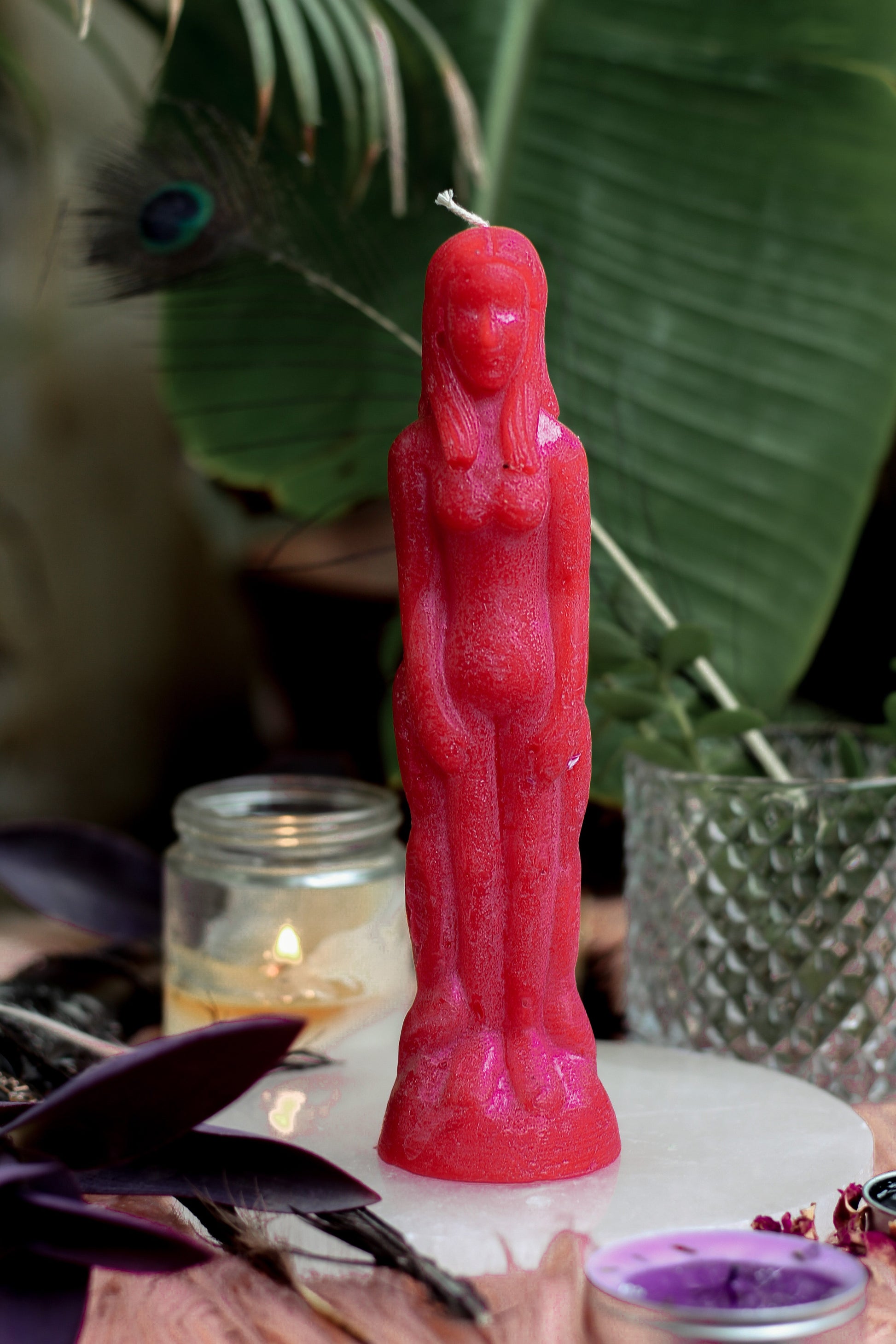 Red Female Figurine Candle
