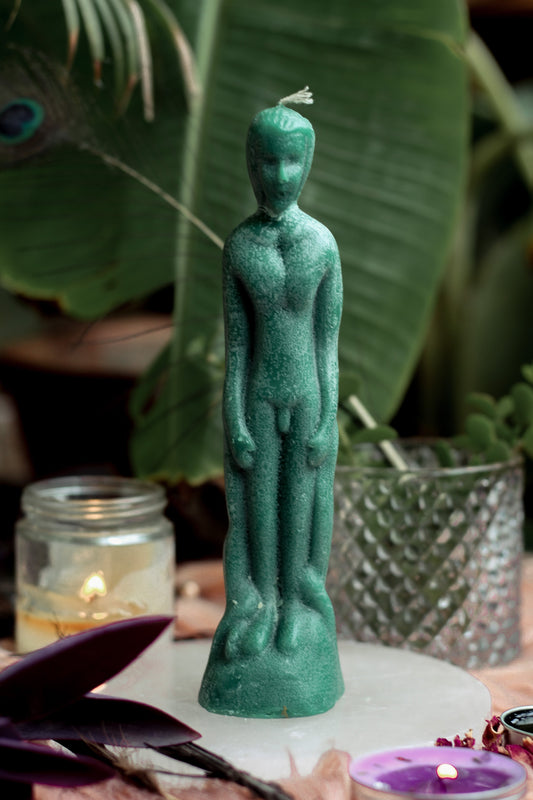 Green Male Figurine Candle