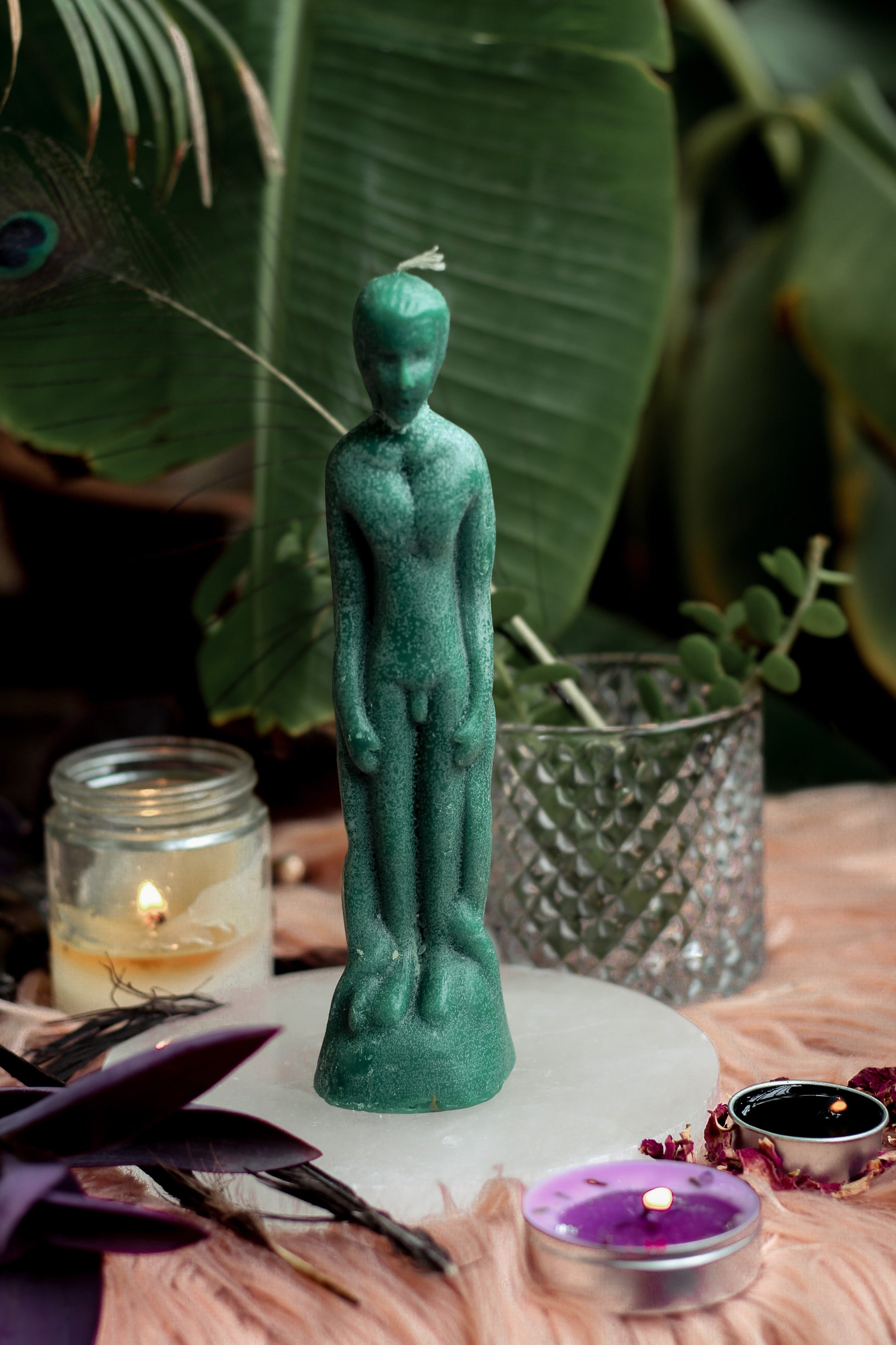 Green Male Figurine Candle