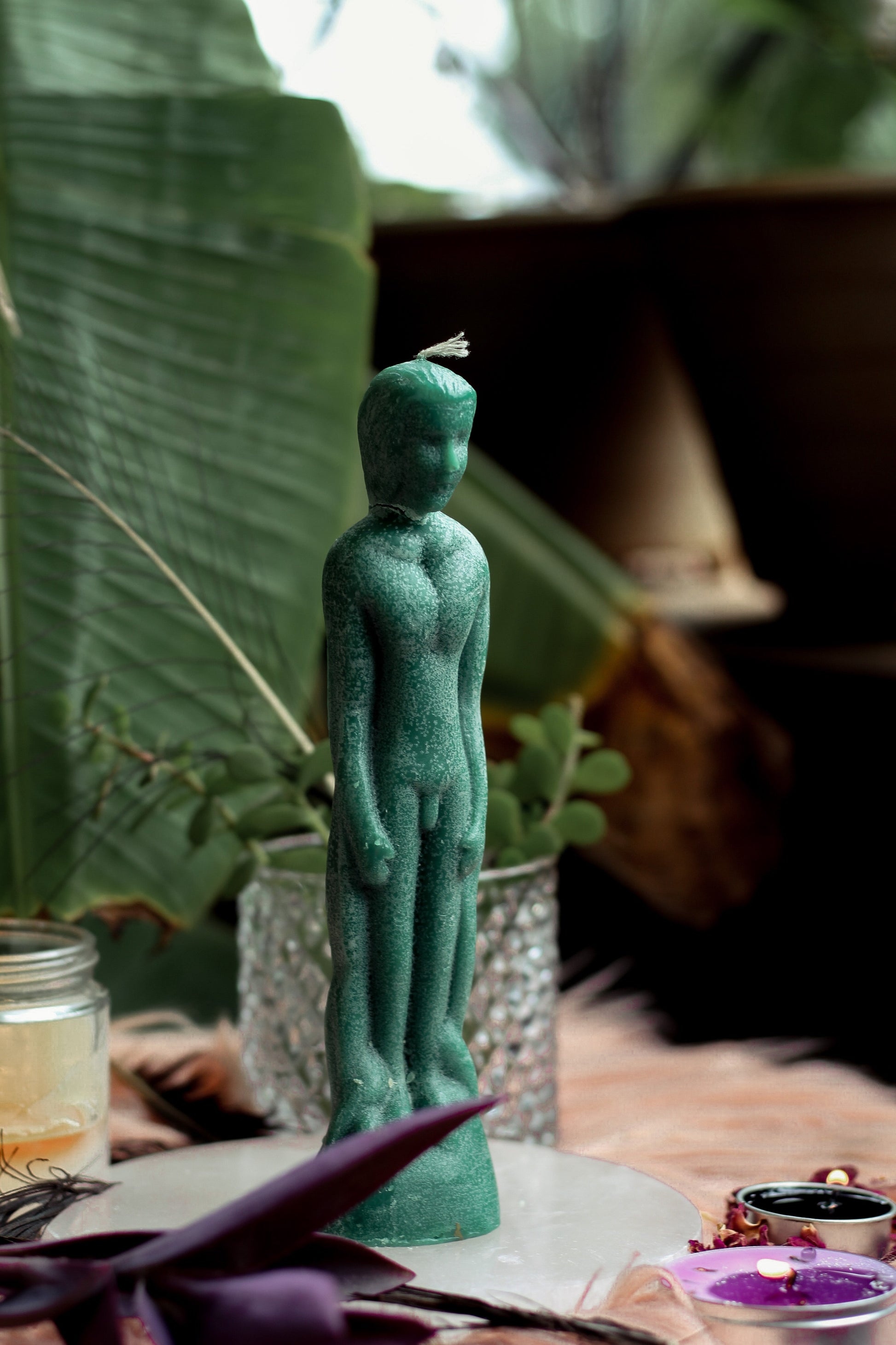 Green Male Figurine Candle