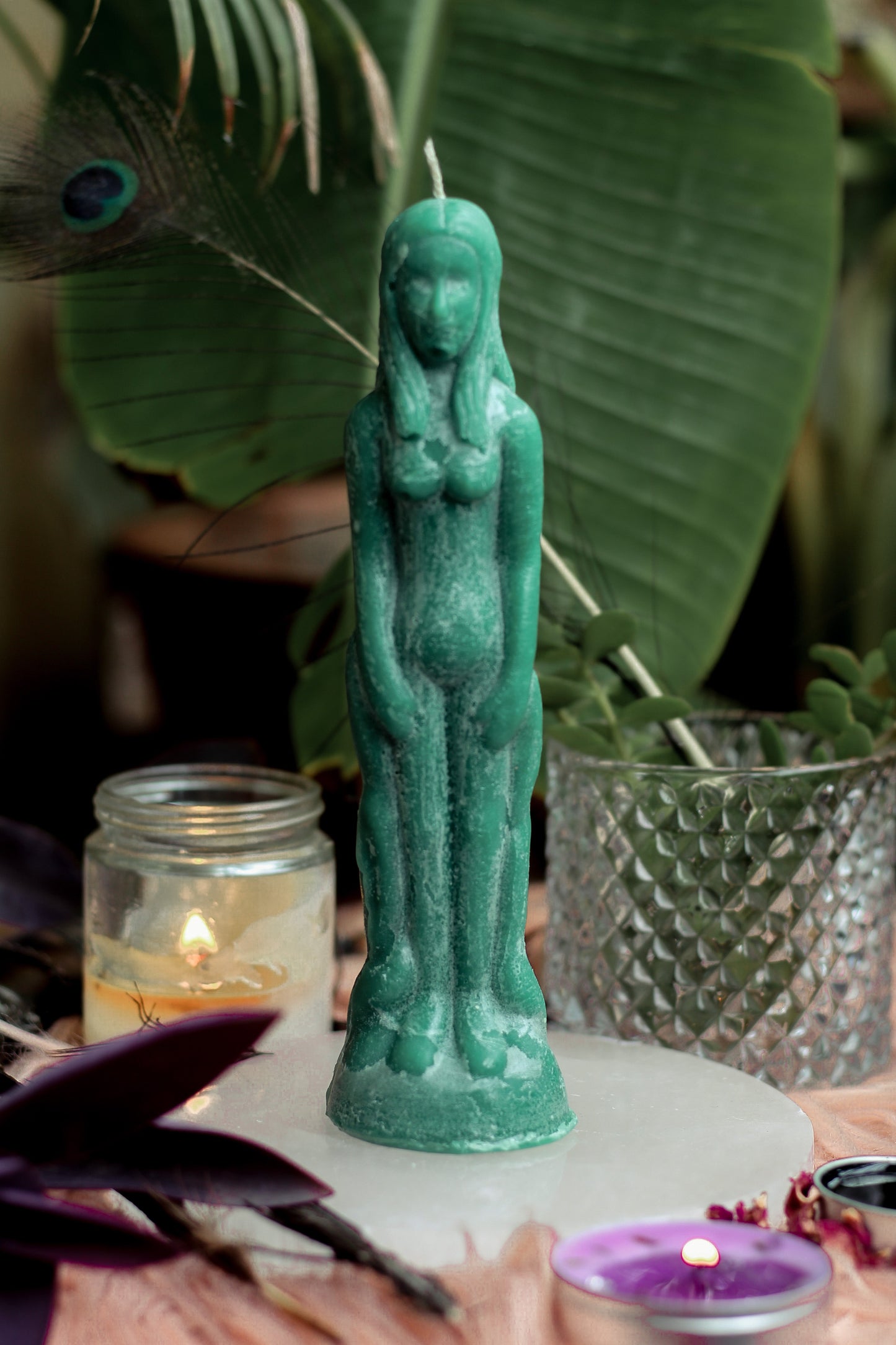Green Female Figurine Candle