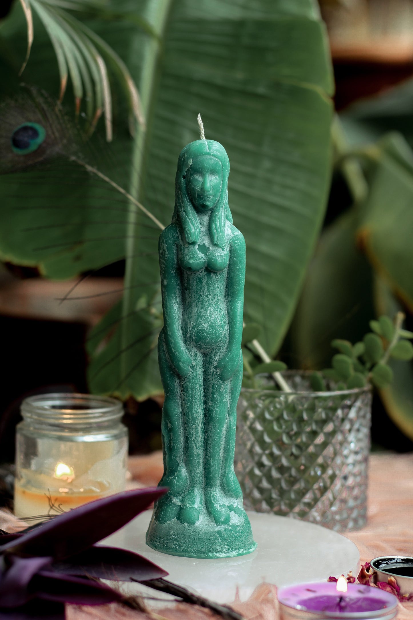 Green Female Figurine Candle