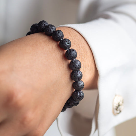 Lava Stone Bead Bracelet - 8mm | Protection & Grounding