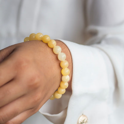 Yellow Calcite Bead Bracelet - 8mm | Connect with Spirit Guides