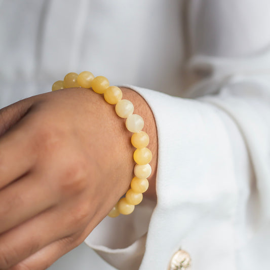 Yellow Calcite Bead Bracelet - 8mm | Connect with Spirit Guides