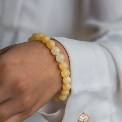 Yellow Calcite Bead Bracelet - 8mm | Connect with Spirit Guides