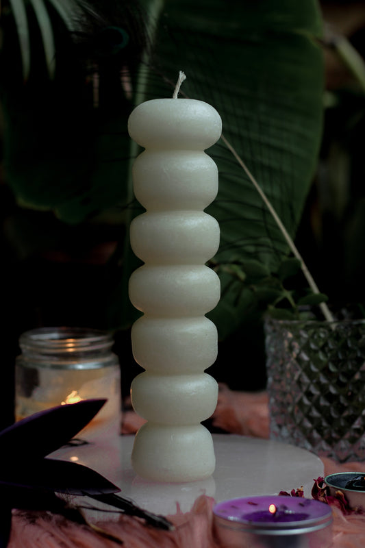 White Knob Candle