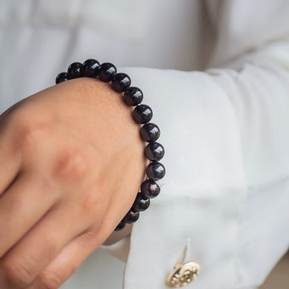 Black Obsidian Bead Bracelet - 8mm | Removes blockages & Provides great Protection