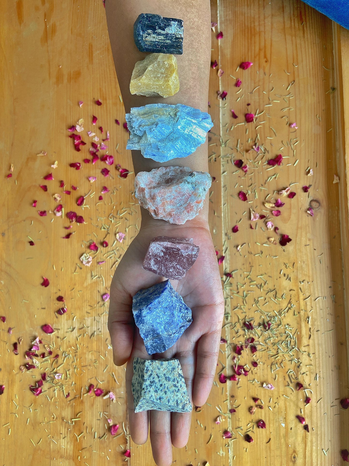 Set of 7 Raw Stones | Crystal Healing | Meditation