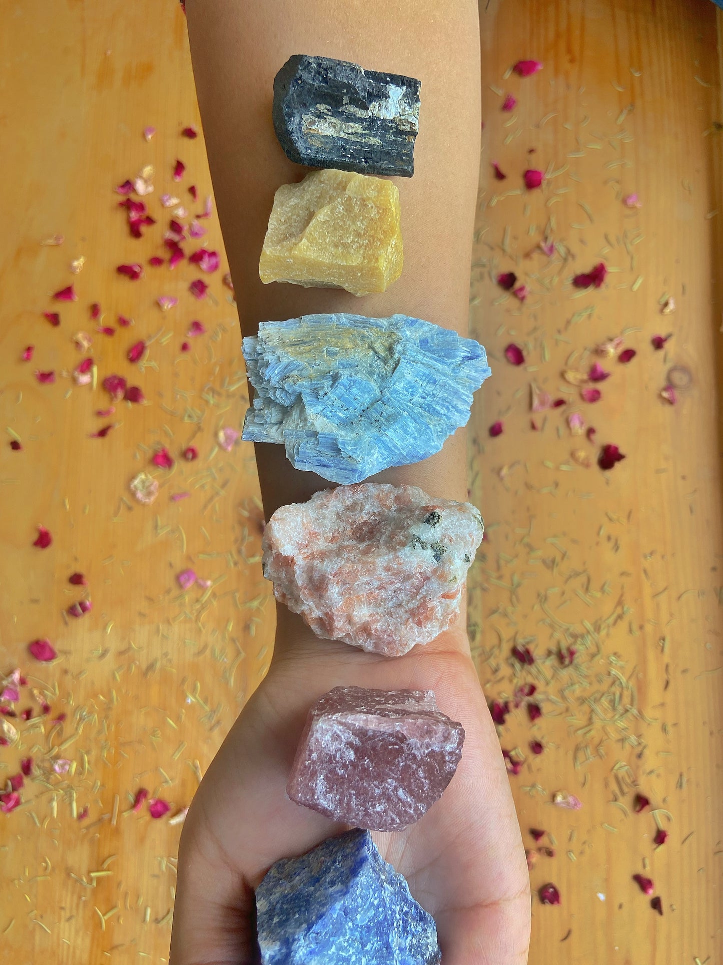 Set of 7 Raw Stones | Beginner Friendly