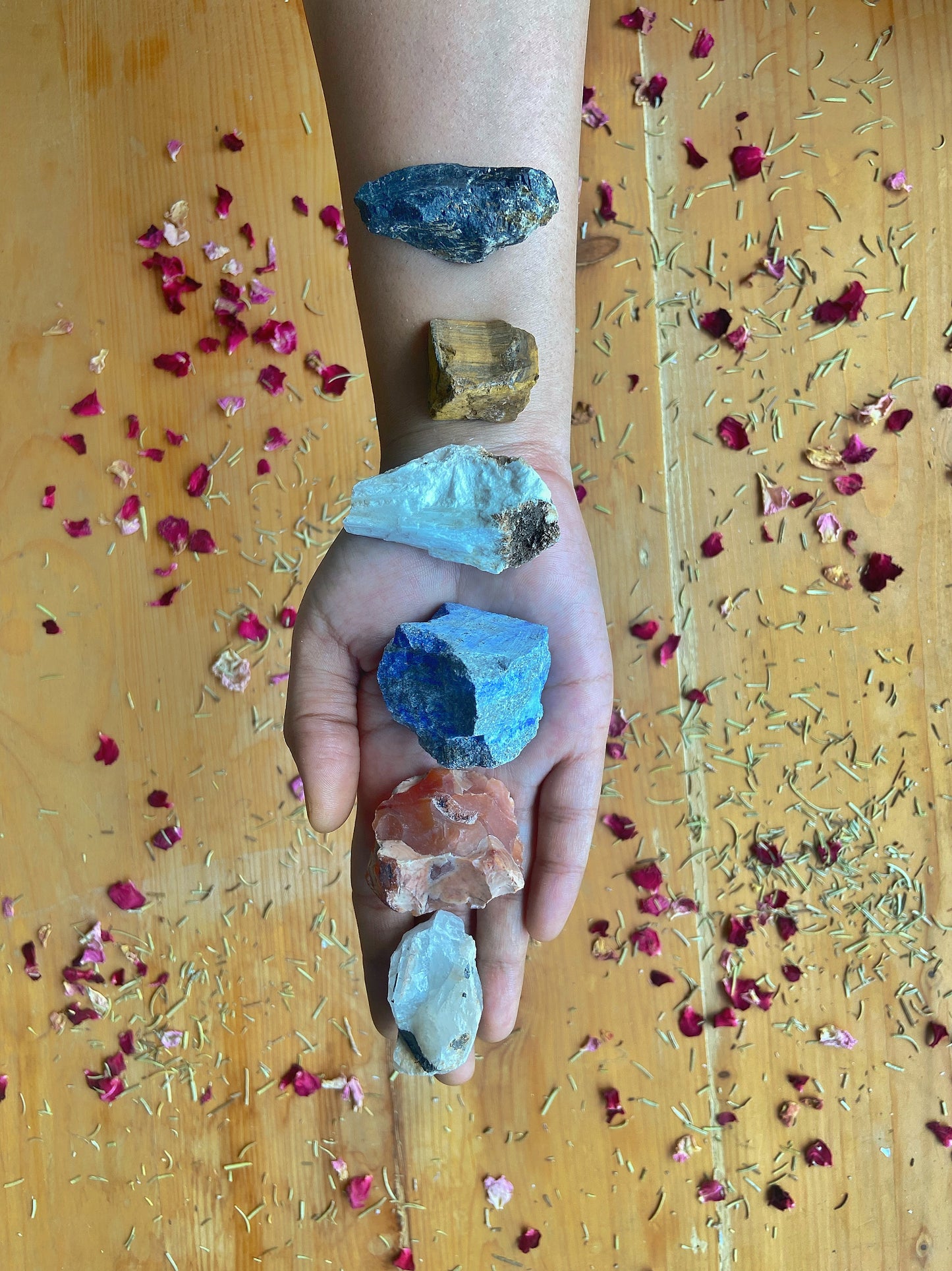 Set of 6 Raw Stones | Crystal Healing | Meditation