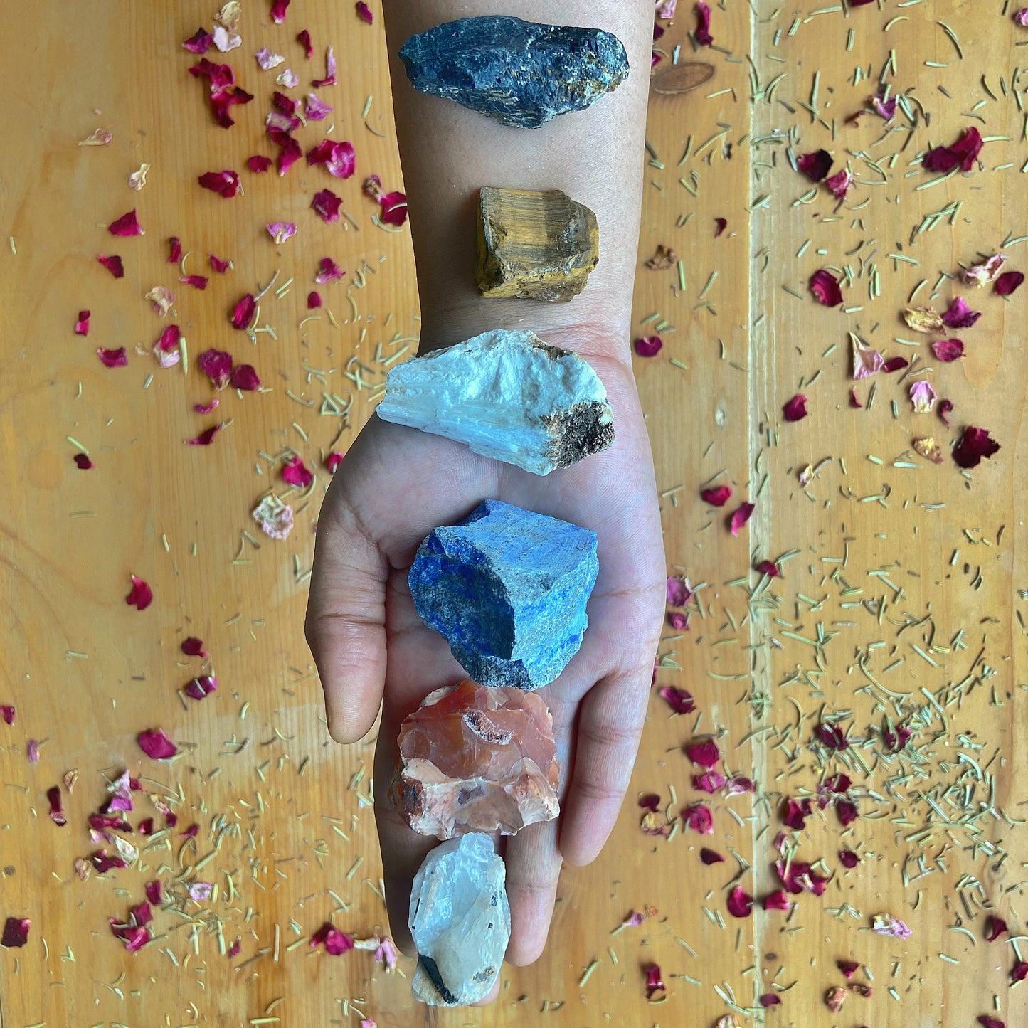 Set of 6 Raw Stones | Crystal Healing | Meditation