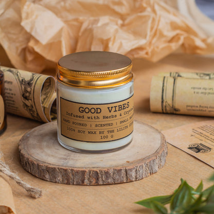 Good Vibes Scented Candles -Infused with Herbs -100 Gm Wax