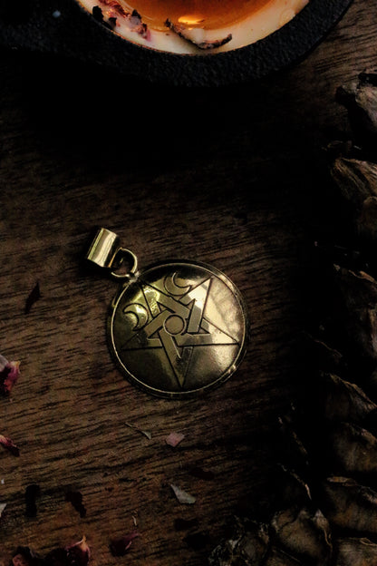 Pentagram Brass Pendant Crystal Jewellery