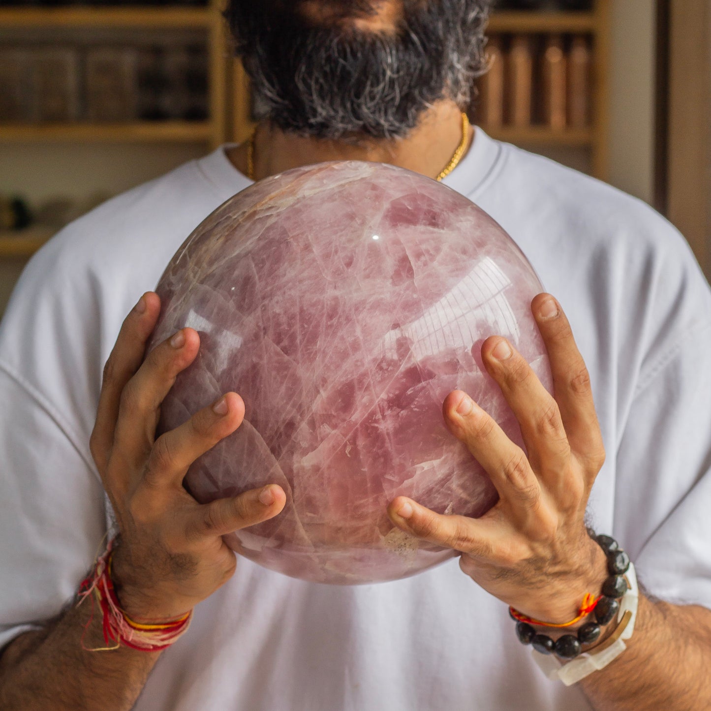 Rose Quartz XXL size Sphere - 15.4 Kg | Love & Self-love