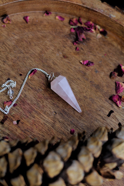 Rose Quartz Pendulum Crystal & Stones