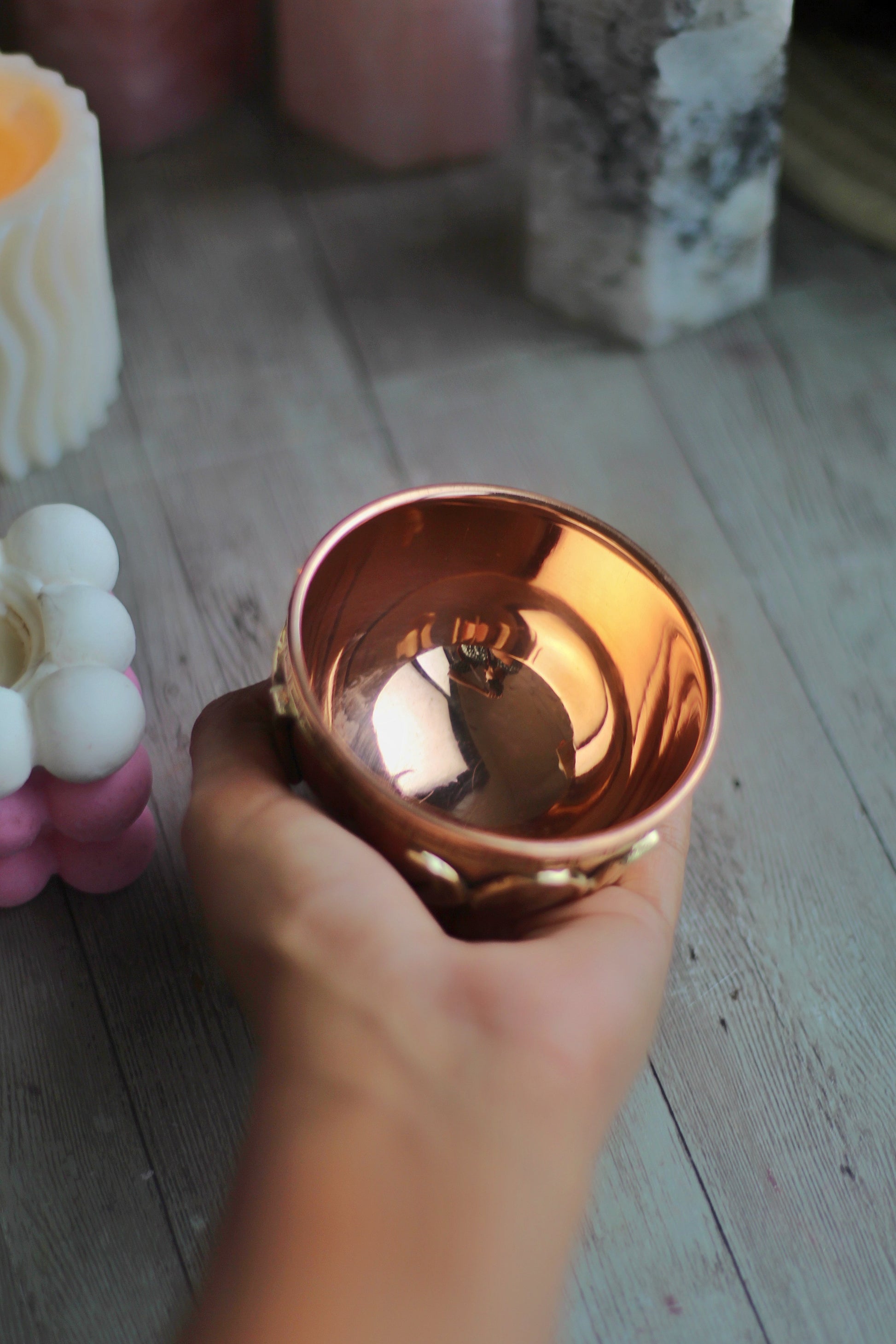 Triple Moon Copper Offering Bowl Altarware | Altar