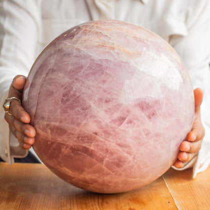 Rose Quartz XXL size Sphere - 15.4 Kg | Love & Self-love