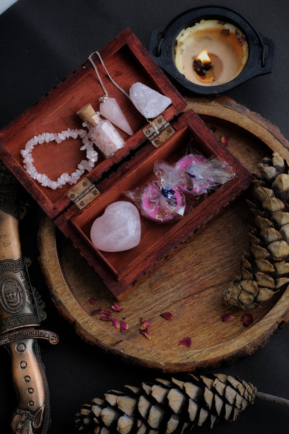 Rose Quarts | A Love And Self Wooden Box Crystal