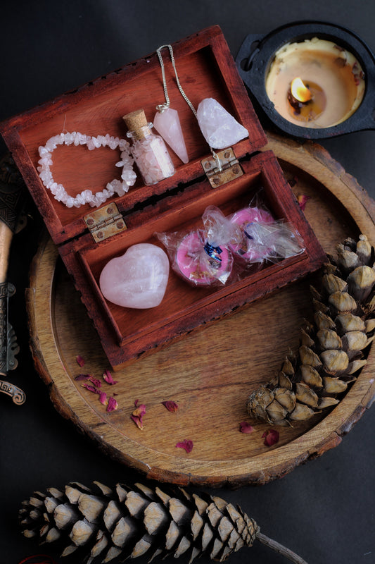 Rose Quarts | A Love And Self Wooden Box Crystal