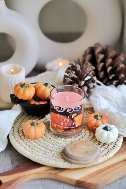 Trick or Treat Soy Wax Candle with Wooden Lid