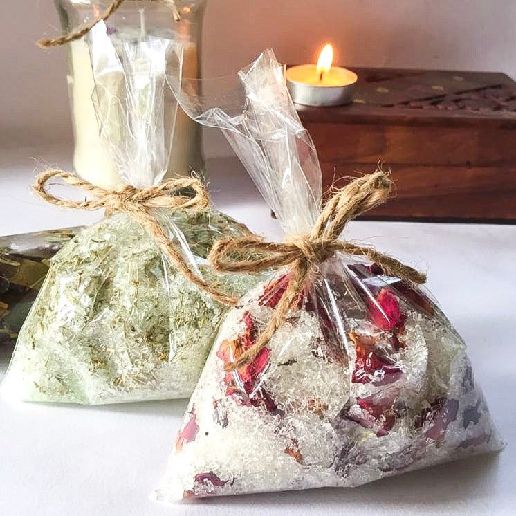 Peppermint + Rosemary & Rose Essential Oil Petals Epsom Salt Combo - Set Of 2 Personal Care