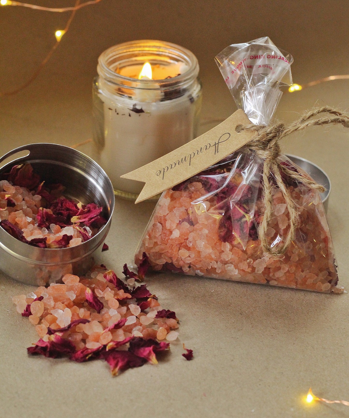 Himalayan Pink Salt + Rose + 150 Gram Refill ( Bath Salt)