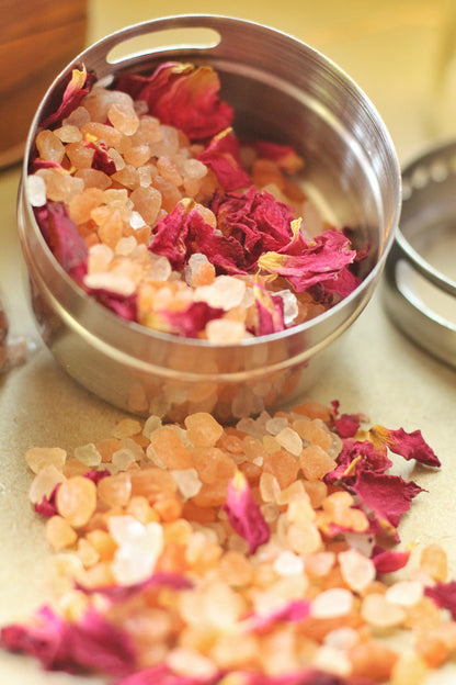 Himalayan Pink Salt + Rose 150 Gram Refill ( Bath Salt) | Organic Magical Personal Care