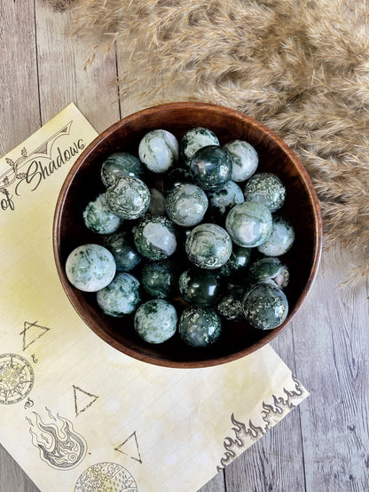 Moss Agate Mini Spheres Crystal & Stones