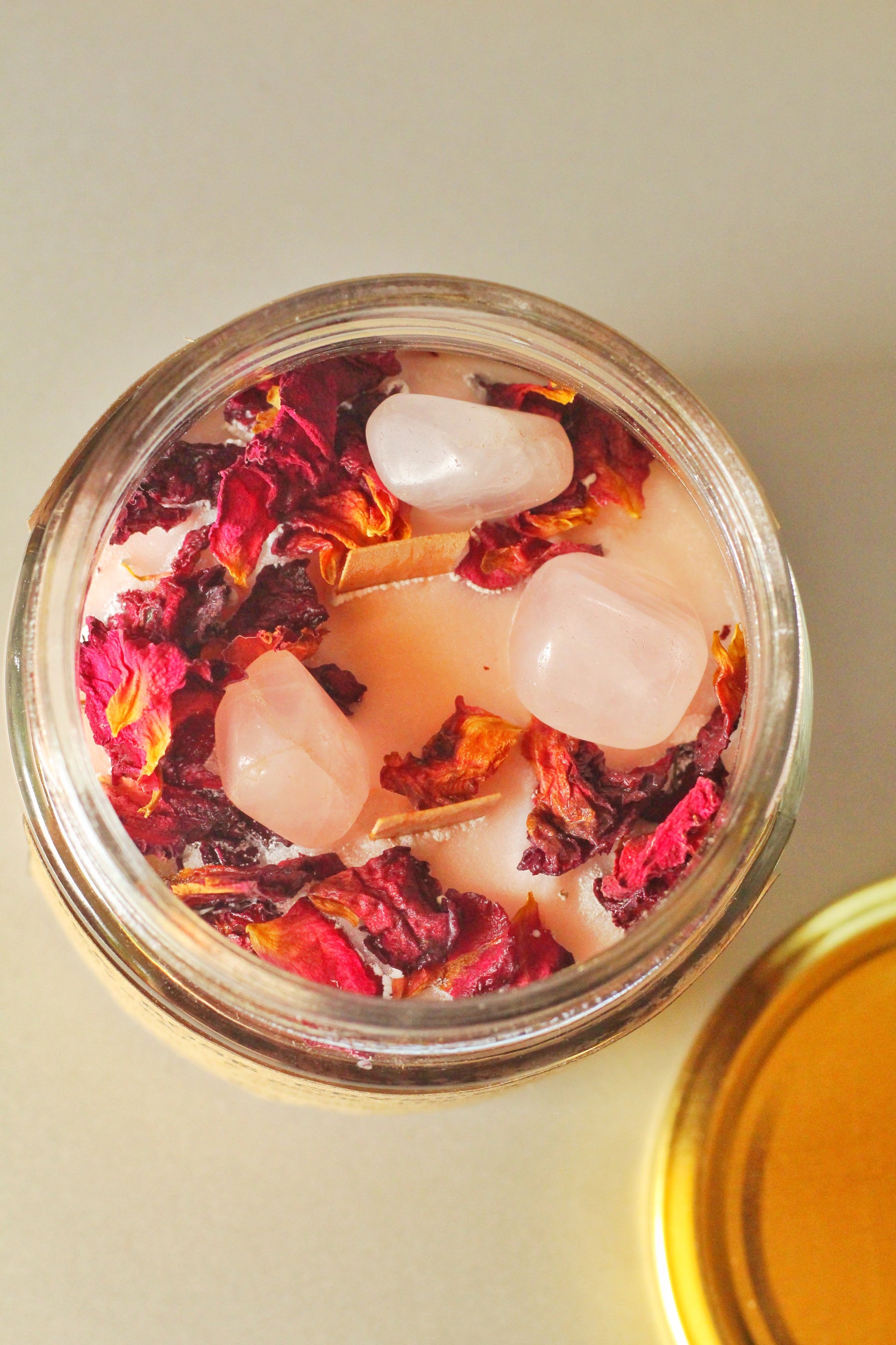 Tea Rose Crystal Heaven Candle - 200Gm | Wooden Wick