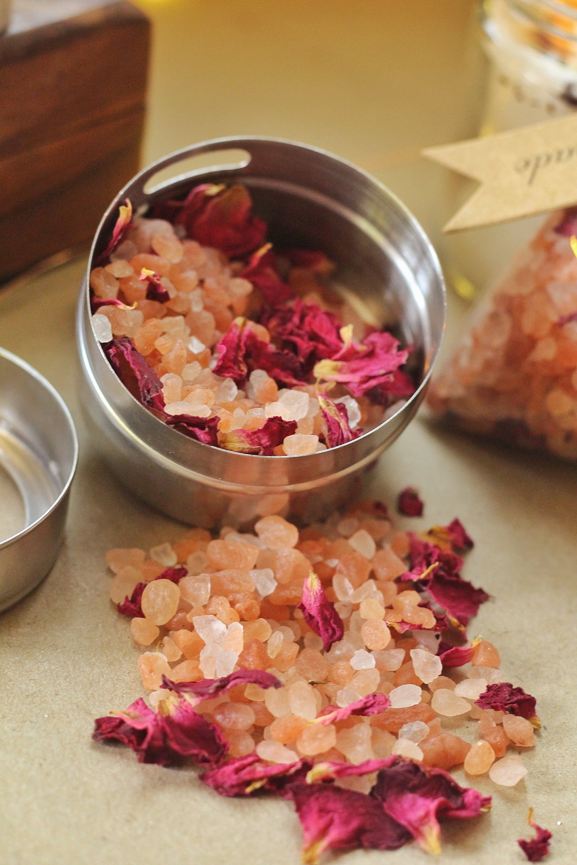 Himalayan Pink Salt + Rose 150 Gram Refill ( Bath Salt) | Organic Magical Personal Care