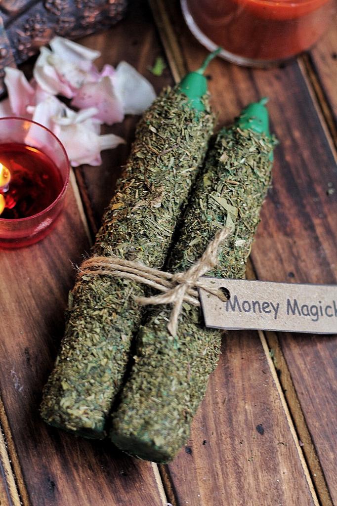 Money Magick Spell Candles - Set Of 2 Candle