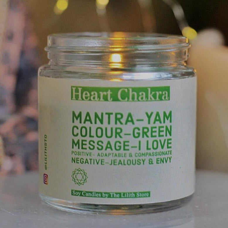 Heart Chakra Scented Candle With Crystal Tumble -Soy Wax - 100 G