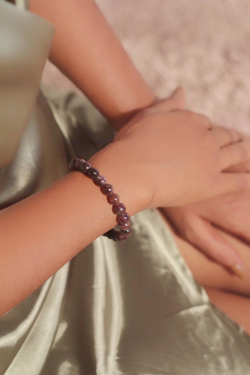 Garnet Bead Bracelet 4Mm | Root Chakra Inspire Love & Strengthen Survival Instincts Crystal