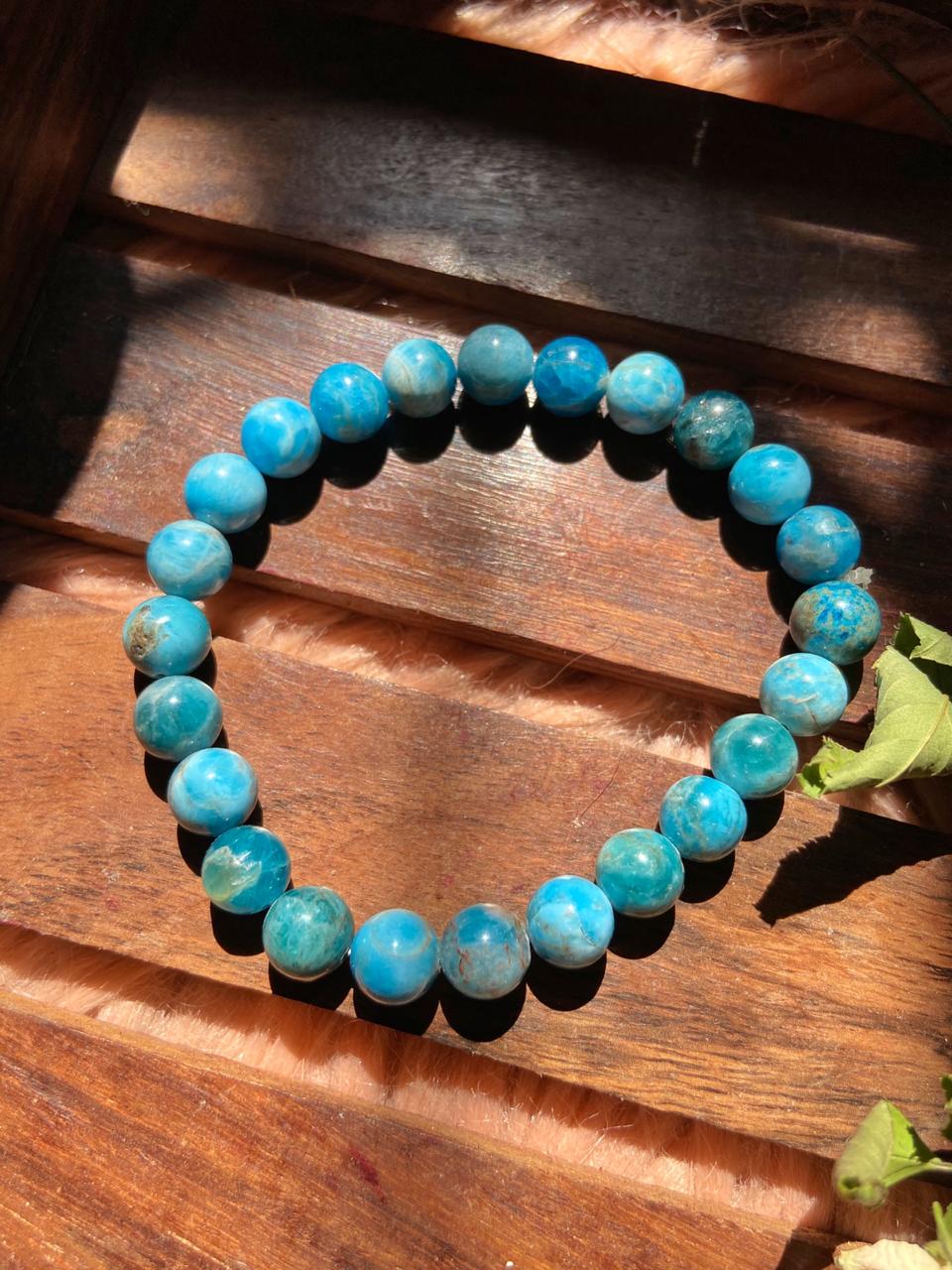 Blue Apatite Bracelet | Stone Of Motivation Crystal & Stones