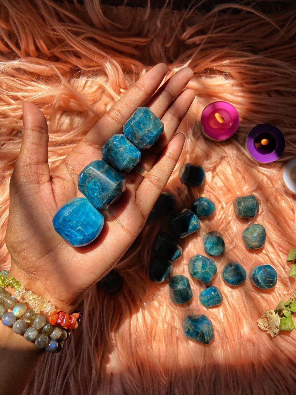 Blue Apatite Tumble Stone | Of Motivation Crystal & Stones