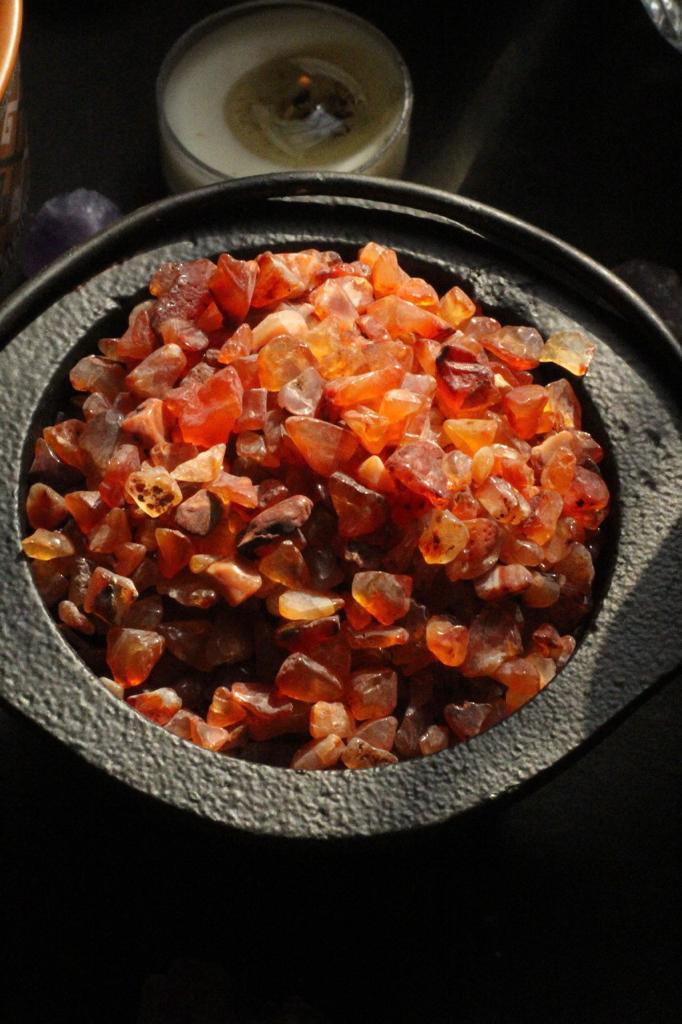 Orange Carnelian Chips - 50 Gm Crystal & Stones