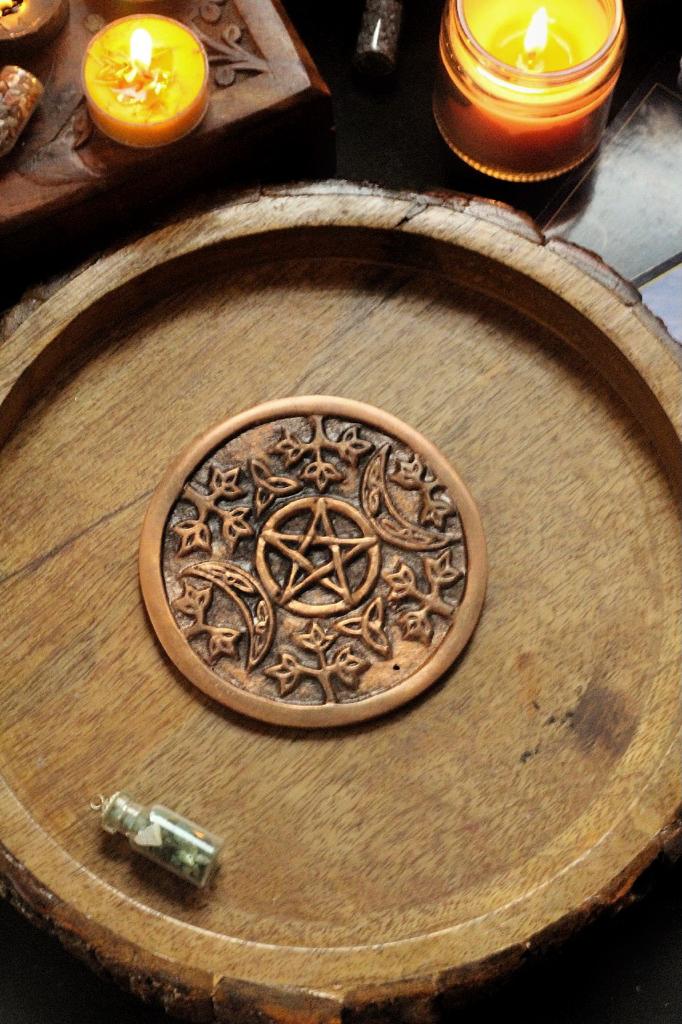 Copper Pentacle Tile With The Crescent Moons | Altarware Altar