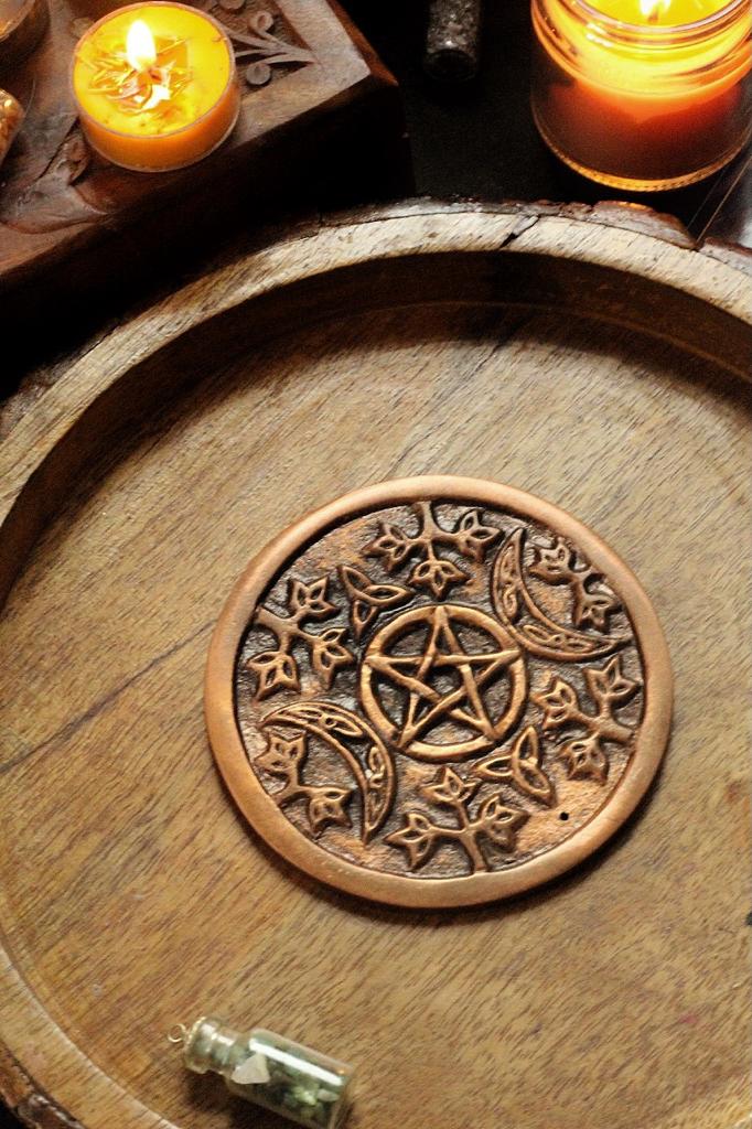 Copper Pentacle Tile With The Crescent Moons | Altarware Altar