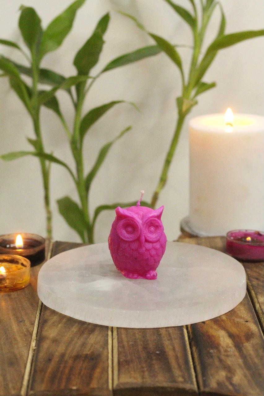 Pink Owl Candle