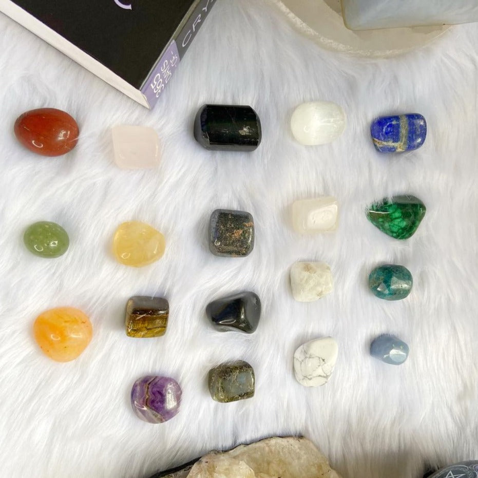 Tumble Stone Set Of 19 | Crystal