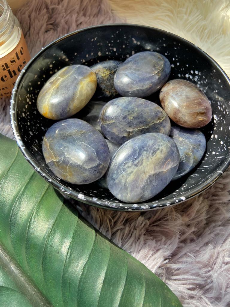 Iolite Palmstone | Vision Stone Helps With Third Eye Chakra Crystal