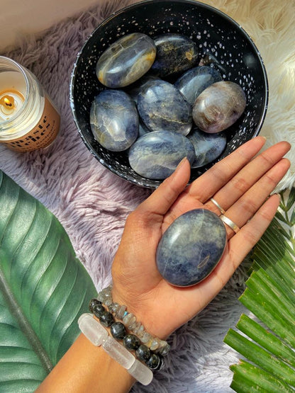 Iolite Palmstone | Vision Stone Helps With Third Eye Chakra Crystal