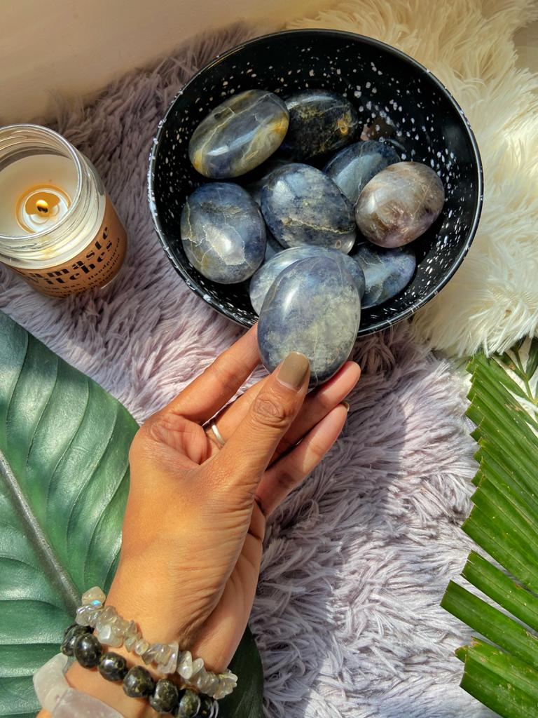 Iolite Palmstone | Vision Stone Helps With Third Eye Chakra Crystal