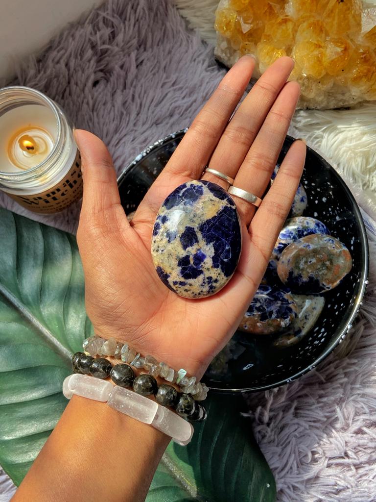 Sodalite Palmstone | Stone For Emotional Balance Crystal & Stones